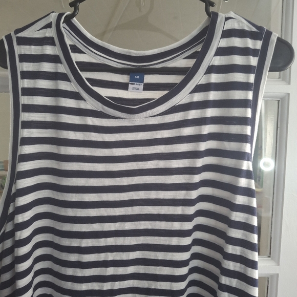 NWOT Old Navy Striped Navy and White Sleeveless Dress - Picture 5 of 6